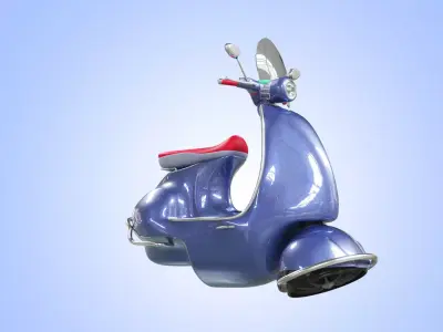 3D Cartoon sci-fi hover vespa model 3D model