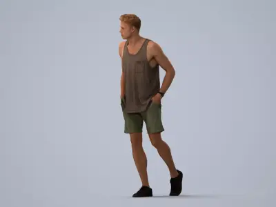 00321Boris005 - Adult Caucasian woman walking through public 3D model