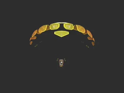 Scifi Parachute A06 Projection  - Character Accessories Design Low-poly 3D model