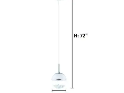 Dalila 1 - Light Single Globe LED Pendant with Crystal Accents Free 3D model