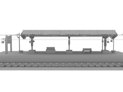 india Railway station  Platform  LOW POLY Free 3D model