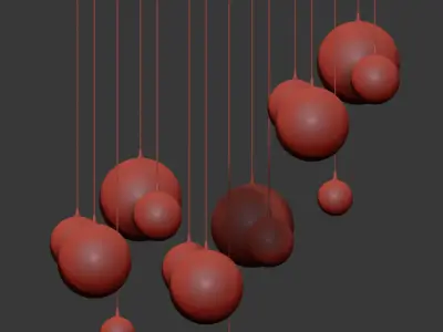 Glass Globe Mobile Cluster Chandelier 3D model