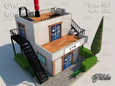 Gym Level Low-poly 3D model