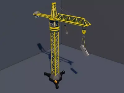 Crane obj mtl STL Low-poly 3D model