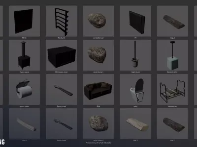 Glamping - recreation area 3D model
