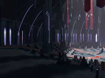 Sci-fi Congress Hall interior 3D model