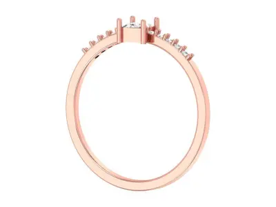 Solitaire Women Light Weight Band Princess stone Ring 3D print model
