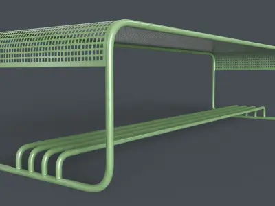 Metal Modern Bench 6 PBR Game Ready Low-poly 3D model