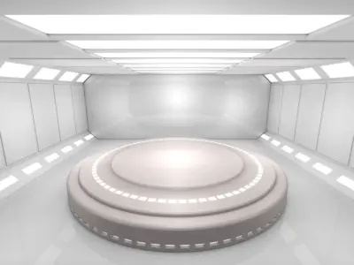 Sci Fi Room Low-poly 3D model 12