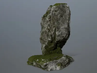 horus rock with grass on top Low-poly 3D model