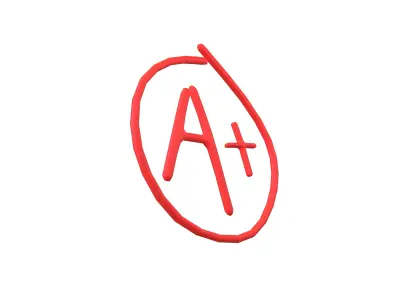 Grade A Plus Symbol v1 001 Low-poly 3D model