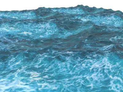 Ocean waves in Low-poly 3D model