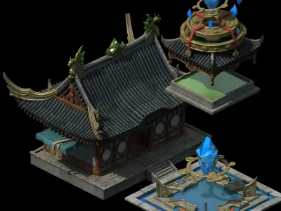Game Construction - Grocery Store - Gem Shop 01 3D model