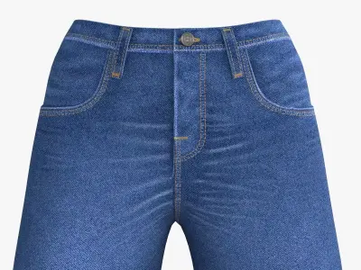  Blue Jeans for young woman Low-poly 3D model