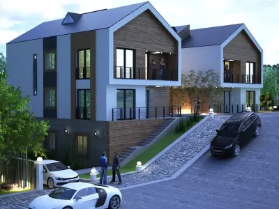 VILLA MODERN 7D ARCHITECTURE Low-poly 3D model