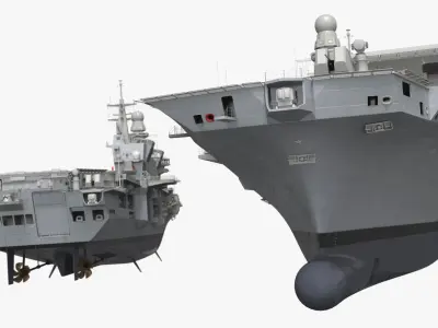  Military Aircraft Carrier Sea Vehicle Gray Simplified 