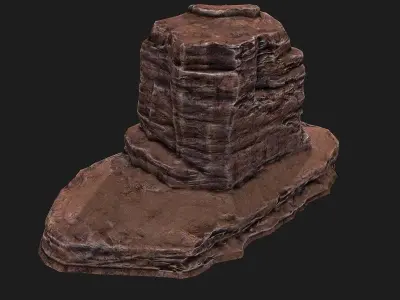 Desert Rock Mountain Low-poly 3D model