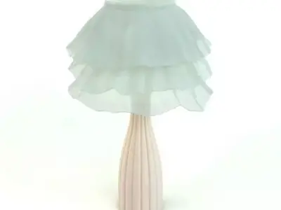 Skinny White Lamp 3D model