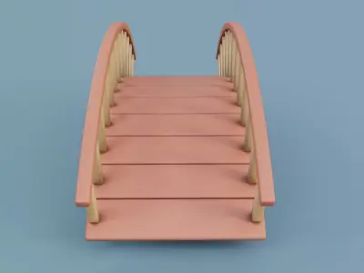 Cartoon Bridge 2 Low-poly 3D model