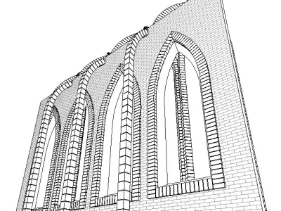 Parametric Arched Gothic Window Openings Revit Family 3D model