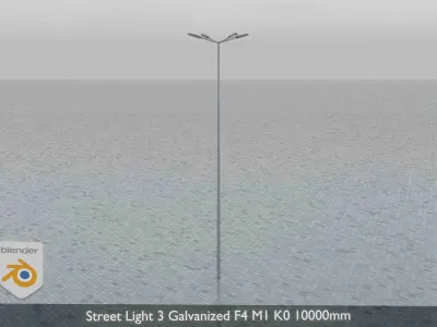 Street Light 3 Galvanized F4 M1 K0 10000 mm Low-poly 3D model