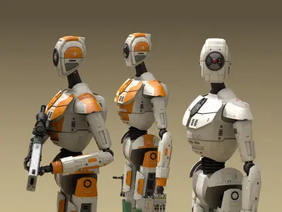 Sci-fi droid 3D model