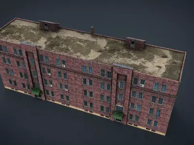 Apartment Building Low-poly 3D model