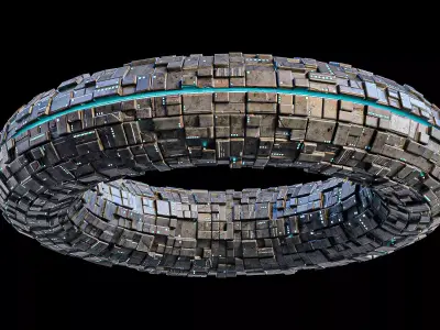 Torus Spaceship Sci Fi Mothership Low-poly 3D model