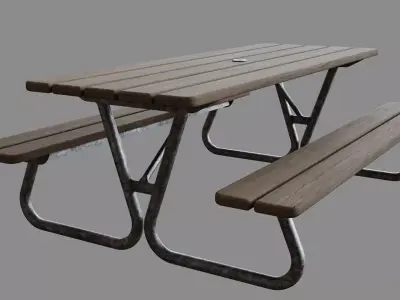 Park Bench 3D model 2