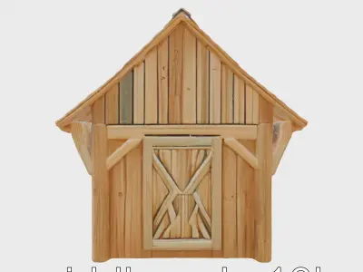 Homestead Shelter Vintage Barn Structure Low-poly 3D model
