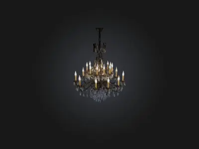 Chandelier Low-poly 3D model 2