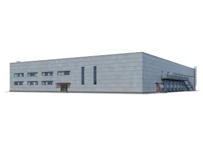 Factory building V4 3D model