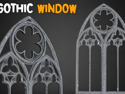 23 Gothic Door and Window 3D Model   Vol 1 Low-poly 3D model
