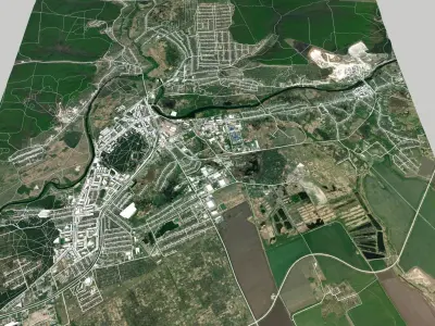 Cityscape Shebekino Belgorod region Russia 3D model