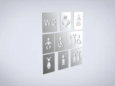 Toilet door sign 3D print model or laser cutting 3D print model