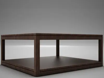 Wood Coffe Table Low-poly 3D model