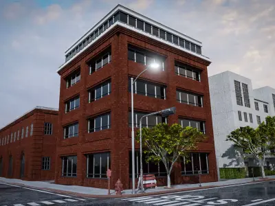 URBAN CITY BUILDING 5 Low-poly 3D model purchase