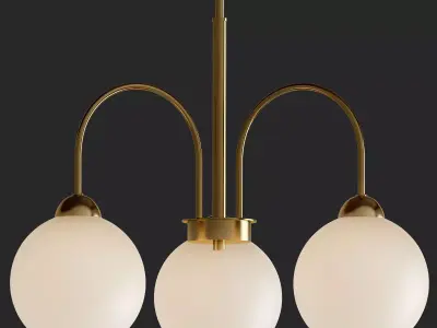 Carisa Collection 3 Light Vintage Gold Chandelier with Shade 3D model
