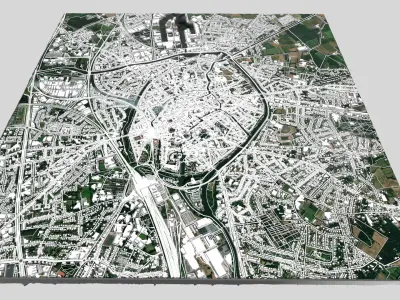 Cityscape Brugge Belgium 3D model