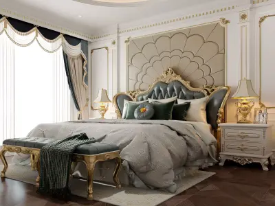 European style bedroom 3D model 3D model