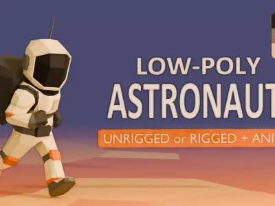 UNRIGGED VERSION LOW-POLY ASTRONAUT UPDATET Low-poly 3D model