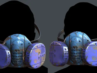 Gas mask helmet 3d model scifi Low-poly  Low-poly 3D model 488