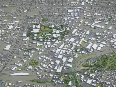 Akron  - City 3D Model Low-poly 3D model