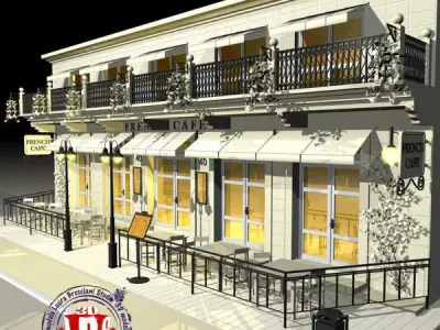 Cafe Restaurant facade 3D model