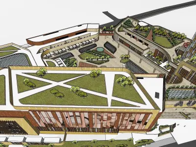 Modern minimalist high-rise 3D model