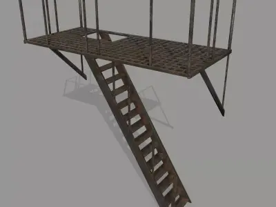 Fire Escape Low-poly 3D model
