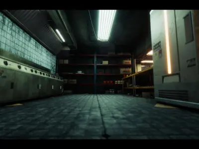 Nova Space Burgers-Cyberpunk Abandoned Restaurant-Bar Low-poly 3D model