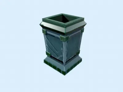 Stylized Trash Can Low-poly 3D model