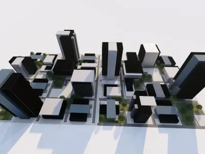 City-modern city- urban 3D model