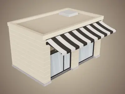 Coffee Shop Low Poly 01 Low-poly 3D model